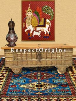 Buy Teak Wood Coffee Table with Wheels. Treasure Chest with Storage; Console. brass fitted At RespectOrigins.com