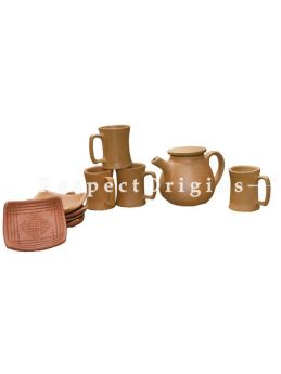 Buy Set of Terracotta Kettle with 4 Coffee Mug(150 ml) and 5 plates At RespectOrigins.com