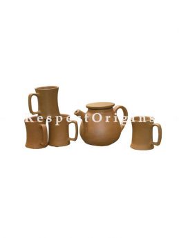 Buy Set of 4 Terracotta Coffee Mugs (150 ml) and Kettle At RespectOrigins.com
