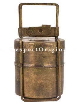 Buy Picnic or Lunch Box With 2 boxes in Brass With detachable holder At RespectOrigins.com