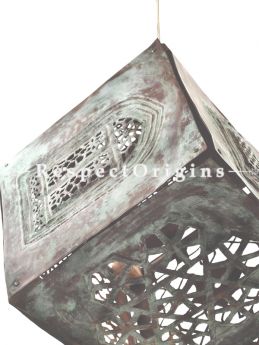 Buy Copper Embossed Patina Cube Hanging Lights; 12.5 Inches Height, 12.5 Inches Width  at RespectOrigins.com