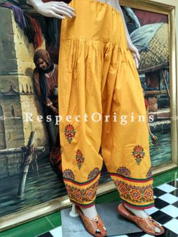 Buy Embroidered Yellow Palazzos Pants; RespectOrigins.com