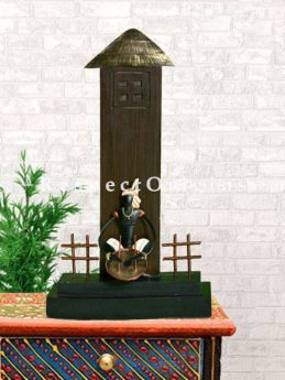 Buy Tribal Musicians Under and a hut in Wrought Iron, 14x8x3 in At RespectOrigins.com