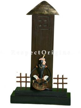 Buy Tribal Musicians Under and a hut in Wrought Iron, 14x8x3 in At RespectOrigins.com