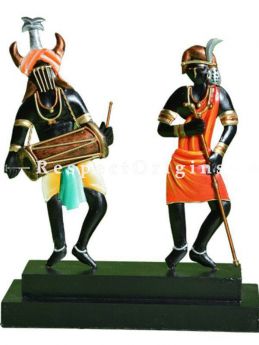 Buy Tribal Musician Figurine in Wrought Iron; 11x5x3 in At RespectOrigins.com