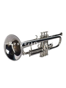 Brass Nickel Coated Trumpet, Silver,Galaxy 67G; Indian Musical Instrument; RespectOrigins.com