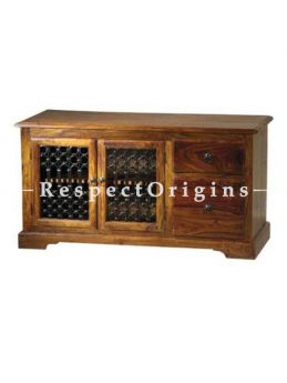 Buy Arthur Handcrafted TV Console in Solid Wood with Iron Latticework; 45x24x16in At RespectOrigins.com