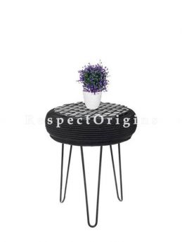 Buy Upcycled Black Tyre, Wood and Iron Tyre Table At RespectOrigins.com