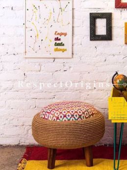 Buy Upcycled Old Tyre and Teak Wood Table cum Ottoman At RespectOrigins.com