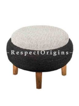 Buy Upcycled Ottoman with Black Old Tyre and Teak Wood At RespectOrigins.com
