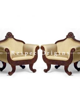 Buy Victoria Custom Crafted Upholstered 3 Seater Sofa Set with 2 Sofa Chairs At RespectOrigins.com