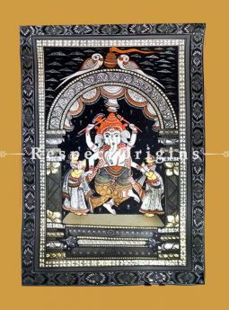 Vighanharta Pattachitra Katha Vighanharta Pattachitra Painting Canvas Large Vertical Folk Art of Odisha 19x13