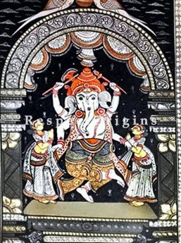 Buy Vighanharta Pattachitra Katha Vighanharta Pattachitra Painting Canvas Large Vertical Folk Art of Odisha 19x13; RespectOrigins.com
