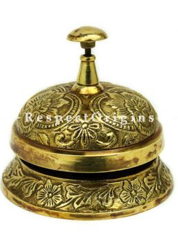 Buy Solid Brass Classic office Desk Bell with Traditional Art Work At RespectOrigins.com