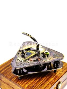Buy Vintage Beautiful Classic Functional Triangular Compass with Anchor inlaid Rosewood Case At RespectOrigins.com