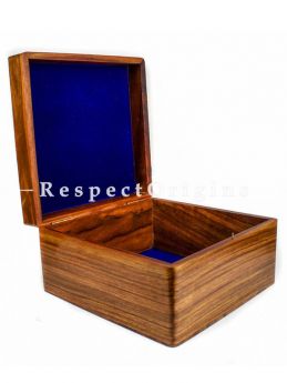 Large Rounded Corners Rosewood Case Box with Brass Artwork On The Top; RespectOrigins