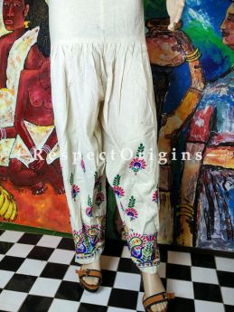 Buy Embroidered Beige Palazzos Pants; RespectOrigins.com