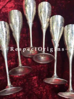 Buy Wine Glass set of six; White Metal at RespectOrigins.com