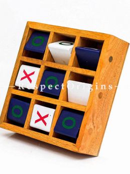 Buy Mango Wood Crafted Portable Tic Tac Toe Board Game; Floor Games At RespectOrigins.com