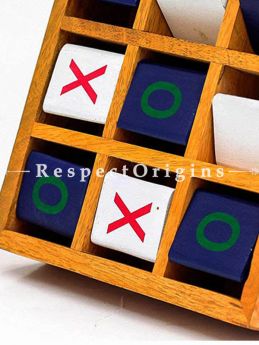 Buy Mango Wood Crafted Portable Tic Tac Toe Board Game; Floor Games At RespectOrigins.com