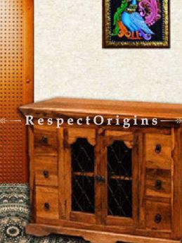 Buy Zenia Retro Hutch or Solid Wooden Sideboard with Iron Latticework; Drawers. At RespectOrigins.com