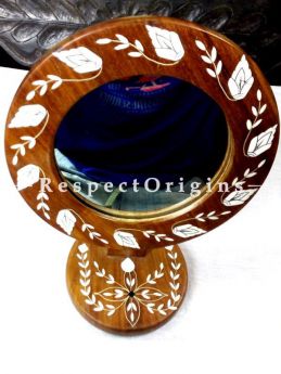 Handcrafted Wood Inlay of Hoshiarpur Mirror; H12xW8 Inches; RespectOrigins.com