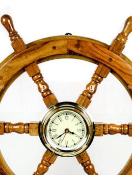 Buy Pirates Nautical Ships Steering Wheel Styled Porthole Clock; Lavish Wall Decor Gifts & Collectible;24 Inches Porthole Clock Ship Wheel At RespectOrigins.com