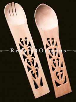 Buy Udayagiri Wooden Kitchenware; Designer Spoon and Fork Pair At RespectOrigins.com