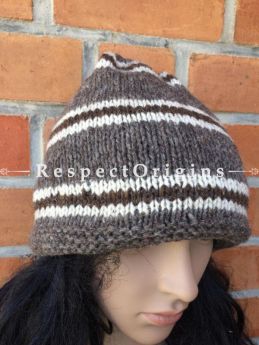 Carol Hand Knitted Pure Woolen Cap or Beanie; Unisex; Free Size; RespectOrigins.com