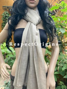 Gray Woven Woolen Kashmiri Stole; 80 X 23 Inches; RespectOrigins.com