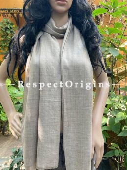 Gray Woven Woolen Kashmiri Stole; 80 X 23 Inches; RespectOrigins.com