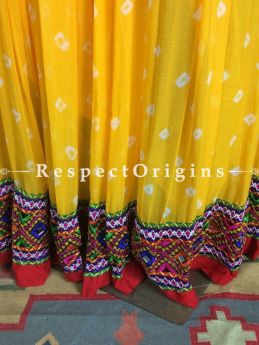 Buy Yellow-Red Handcrafted Jaipur Silk Bhandej Skirt at RespectOrigins.com