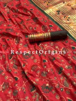 Violet Kanchipuram Pure Silk Saree,Full body weaving with Contrast Running Blouse; RespectOrigins.com