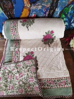 Zara Luxury Rich Cotton- filled Reversible King Comforter; Hand Block-printed; 105 x 87 Inches; RespectOrigins.com
